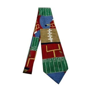 Save The Children Originals Football Tie Touchdown Austin Age 12 Novelty Silk Ne